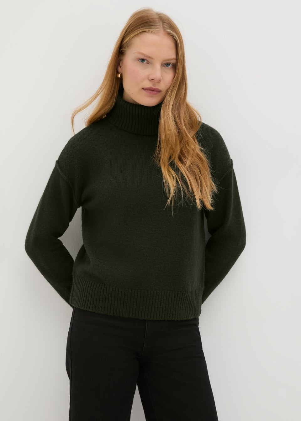 Dark Green Roll Neck Jumper Matalan