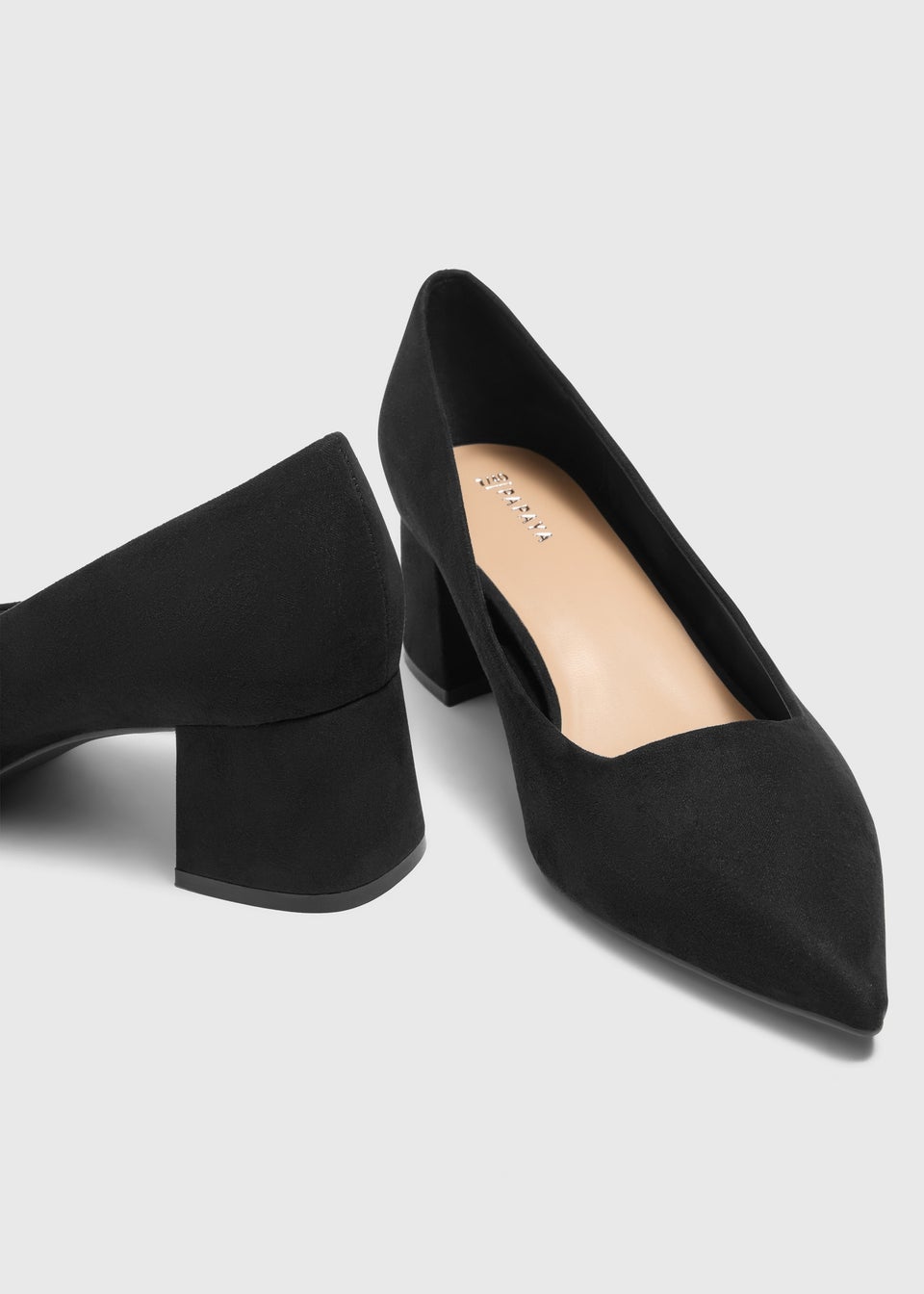 Plain black heel store