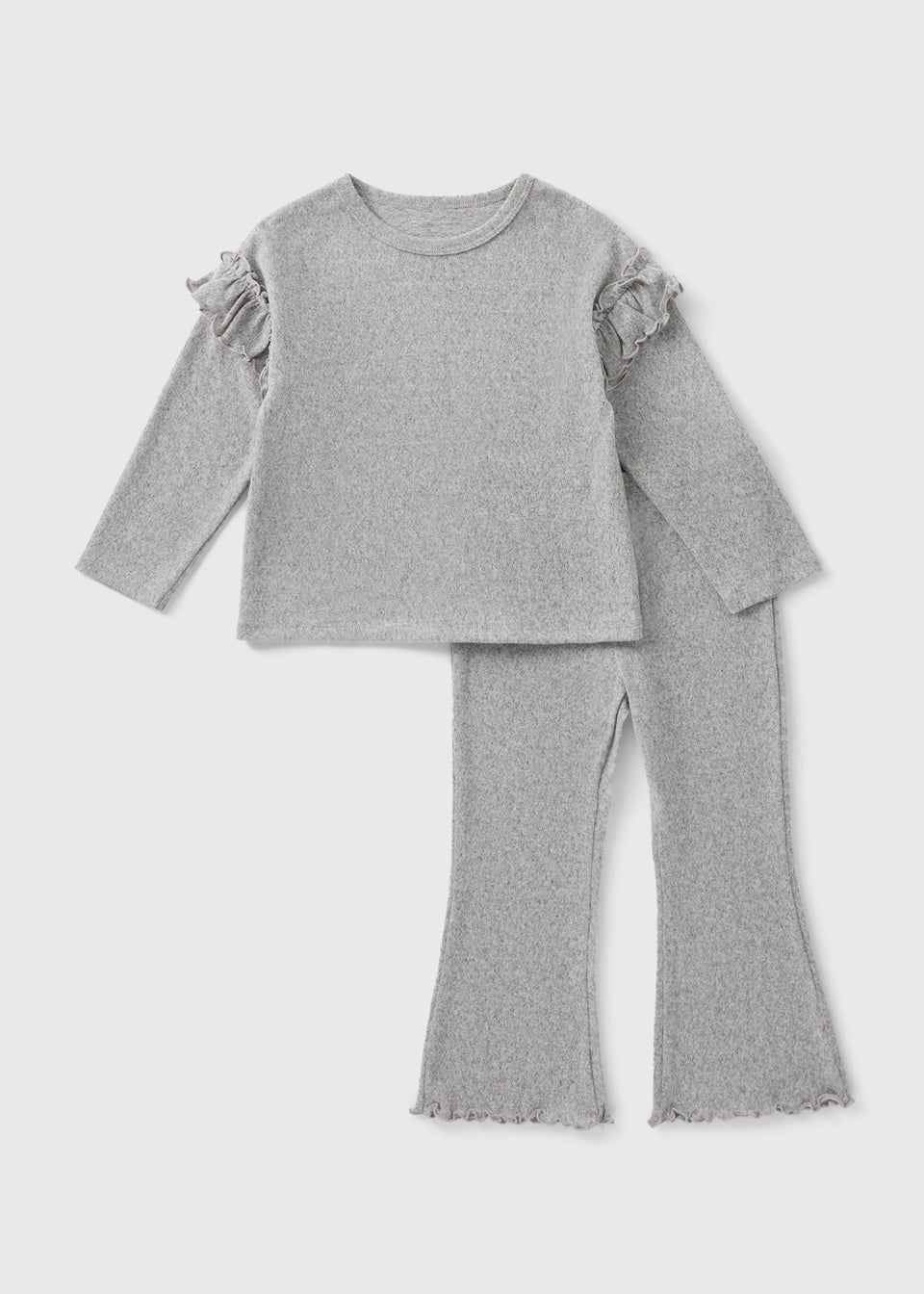 Girls Grey Frill Top Flared Leggings Set 1 7yrs Matalan