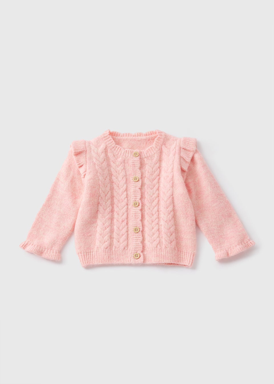 Girls Pink Cable Knit Cardigan Newborn 23mths Matalan