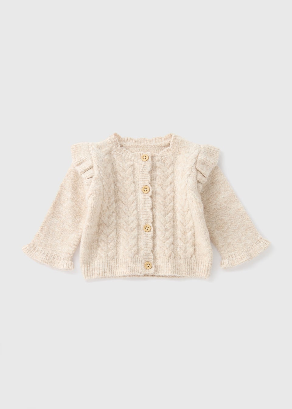 Baby Oatmeal Knitted Cardigan Newborn 23mths Matalan