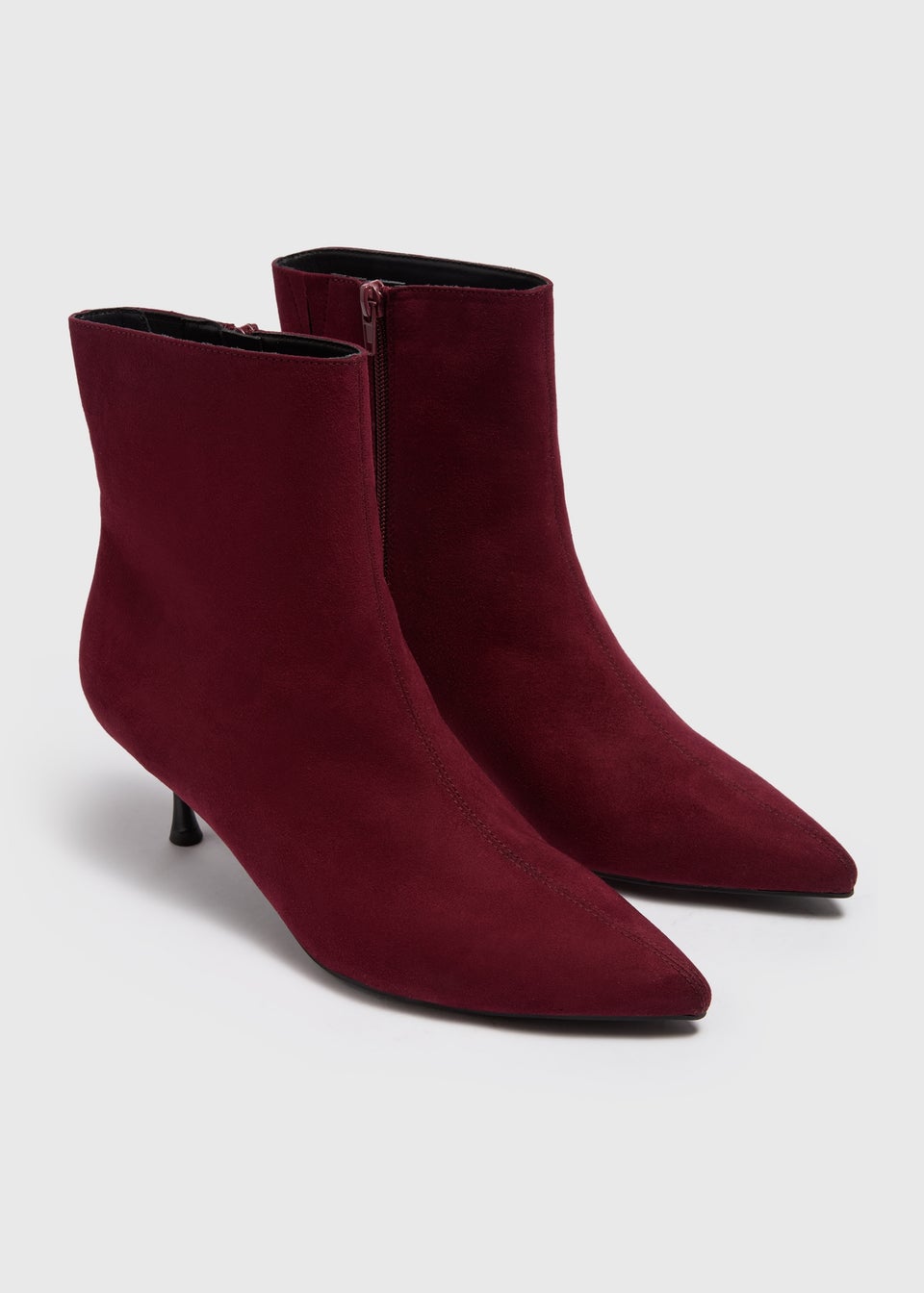 Burgundy Point Low Heel Boots Matalan