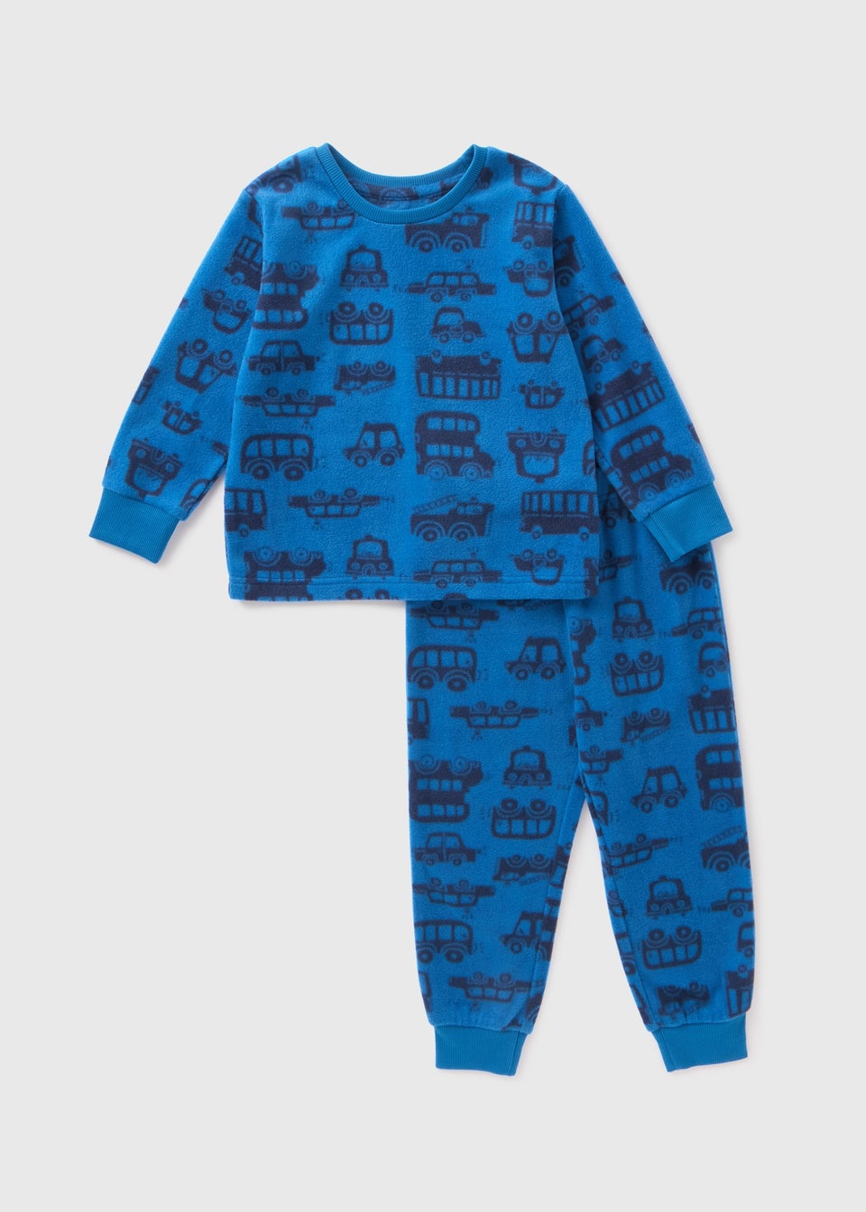 Boys Blue Transport Fleece Pyjama Set (1-7yrs)