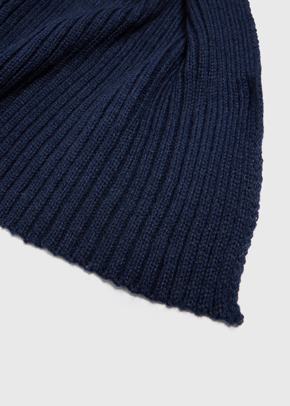 Navy Ribbed Scarf