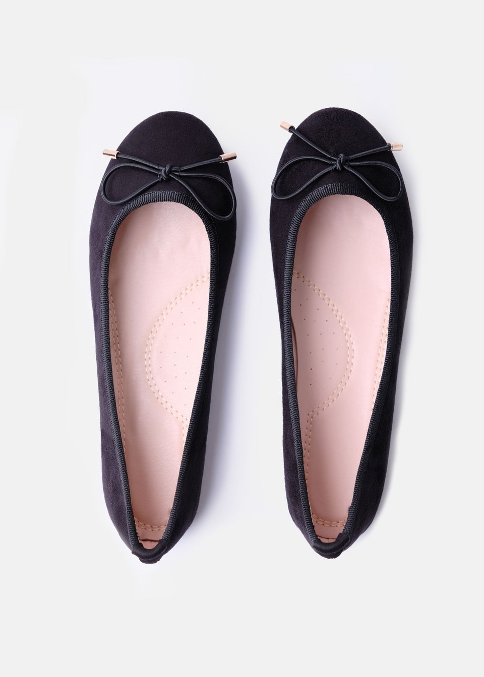 Where's That From Black Tallulah Wide Fit Suede Flat Pumps