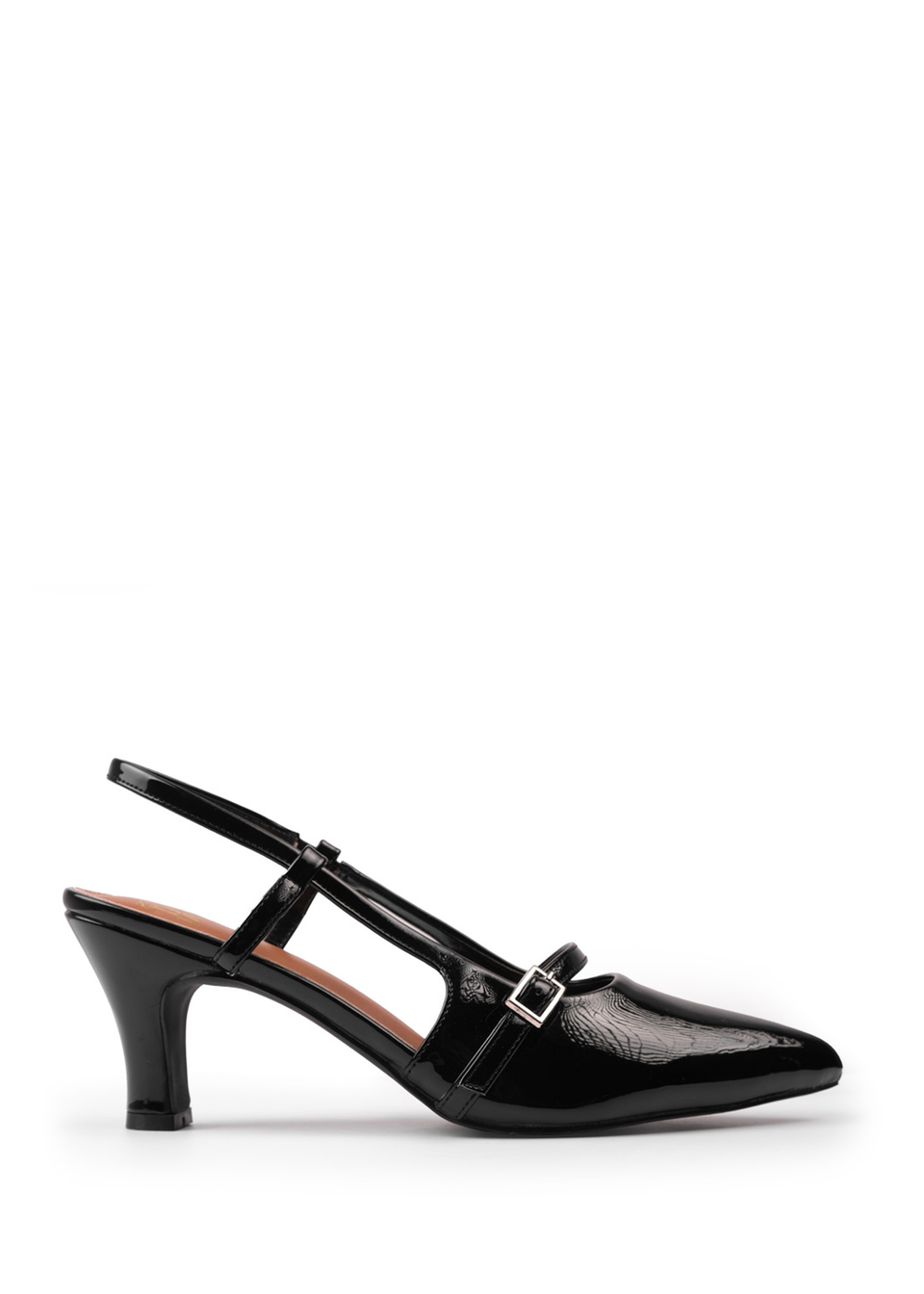 Where's That From Black On Point Wide Fit Slingback Sandals