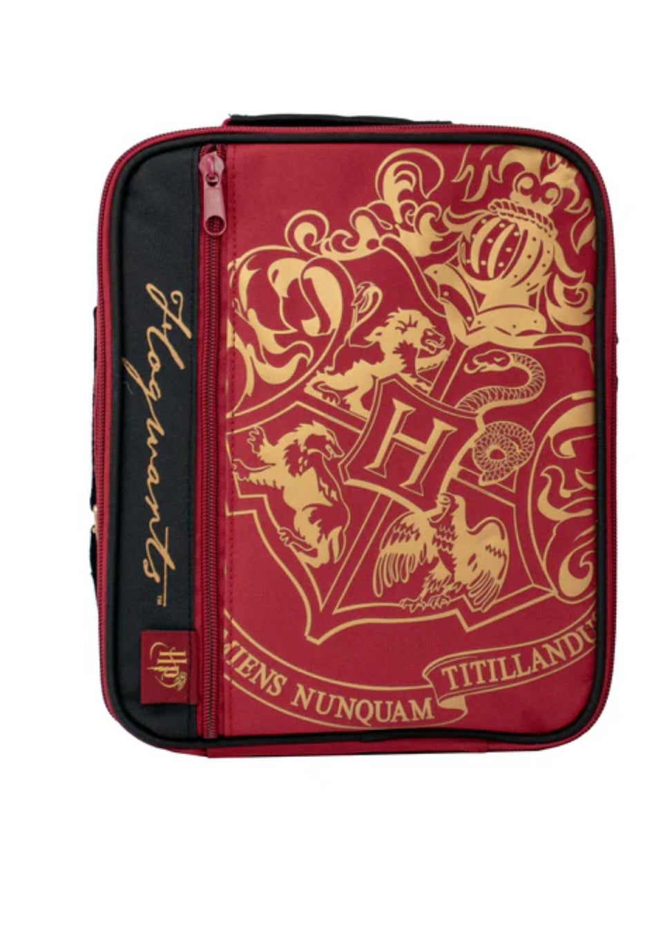 Harry Potter Lunch Bag - Deluxe 2 Pocket - Burgundy - Crest