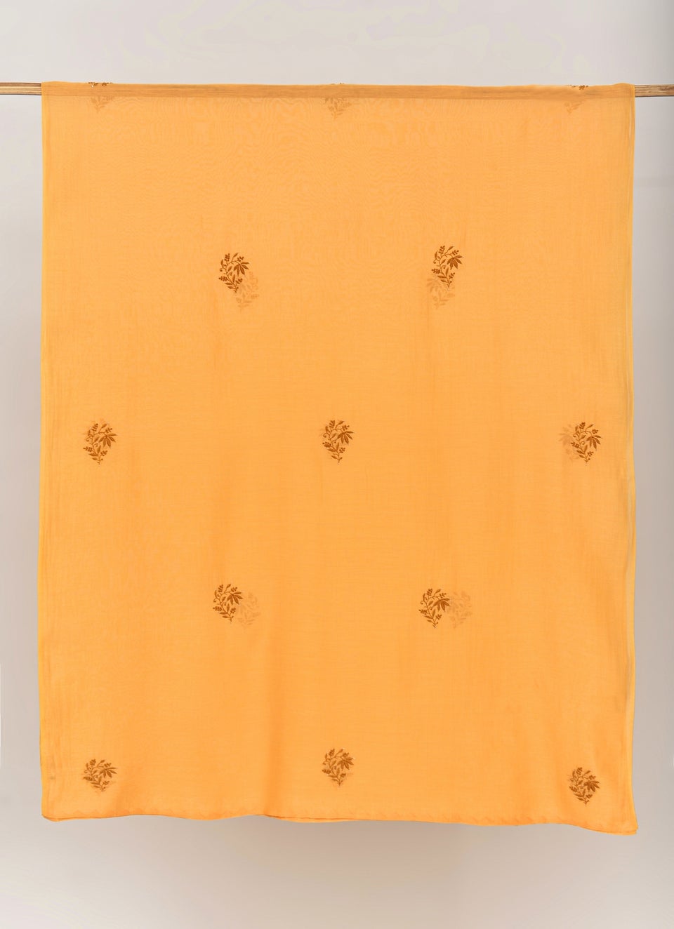 Women Yellow Cotton Silk Chikankari Dupatta