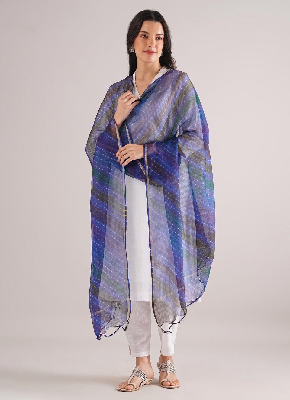 Women Blue Kota Leheriya Dupattaa