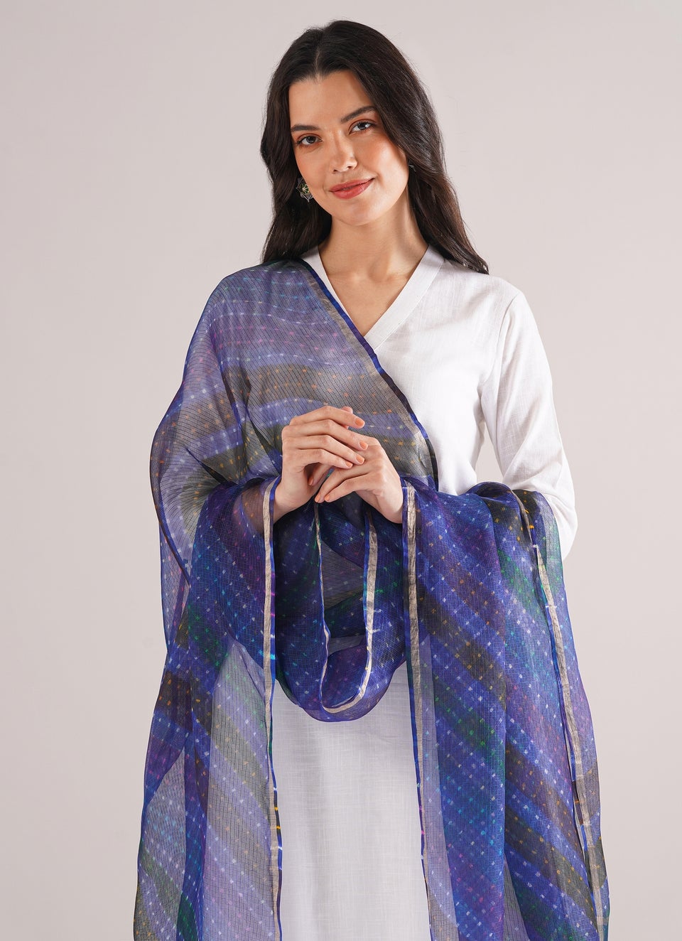 Women Blue Kota Leheriya Dupattaa