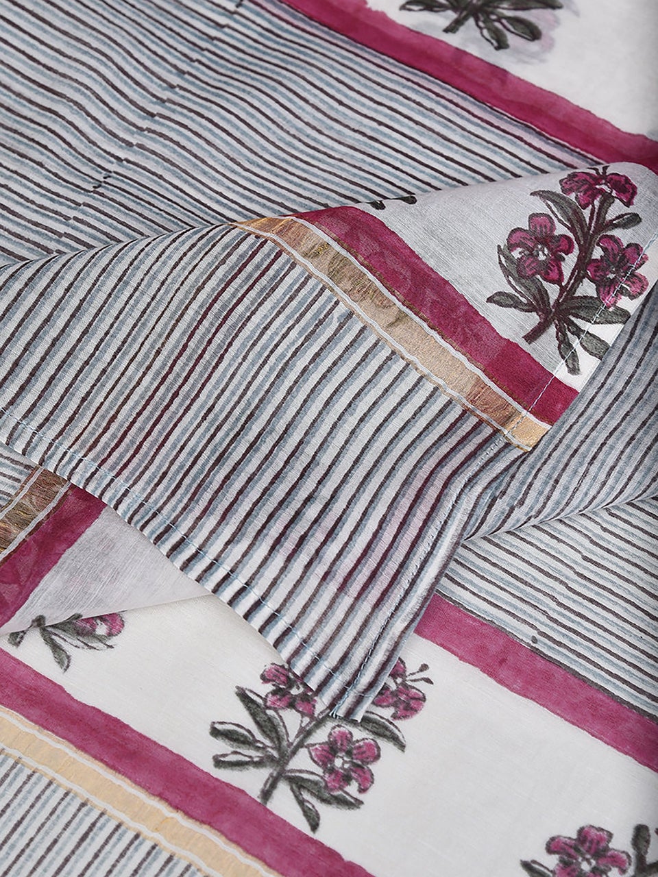 Women Multicolor Block Printed Silk Cotton Dupatta