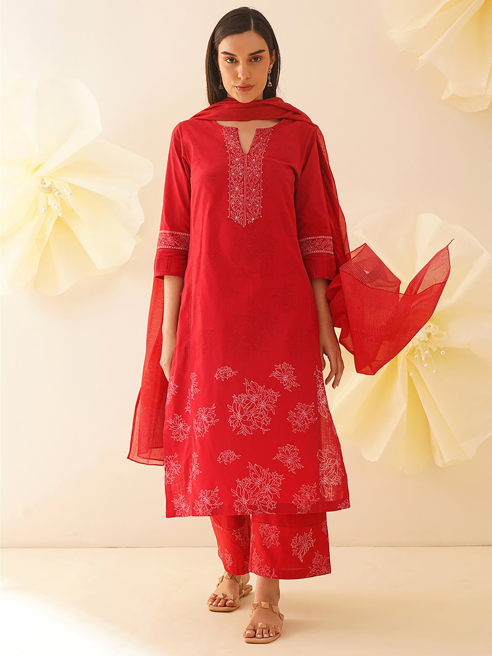 Women Red Kurta