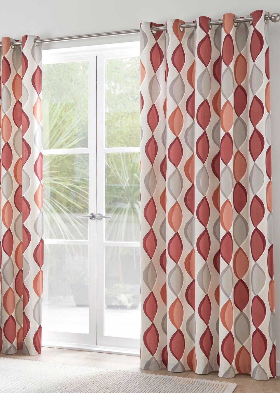 Fusion Lennox Red Eyelet Curtains