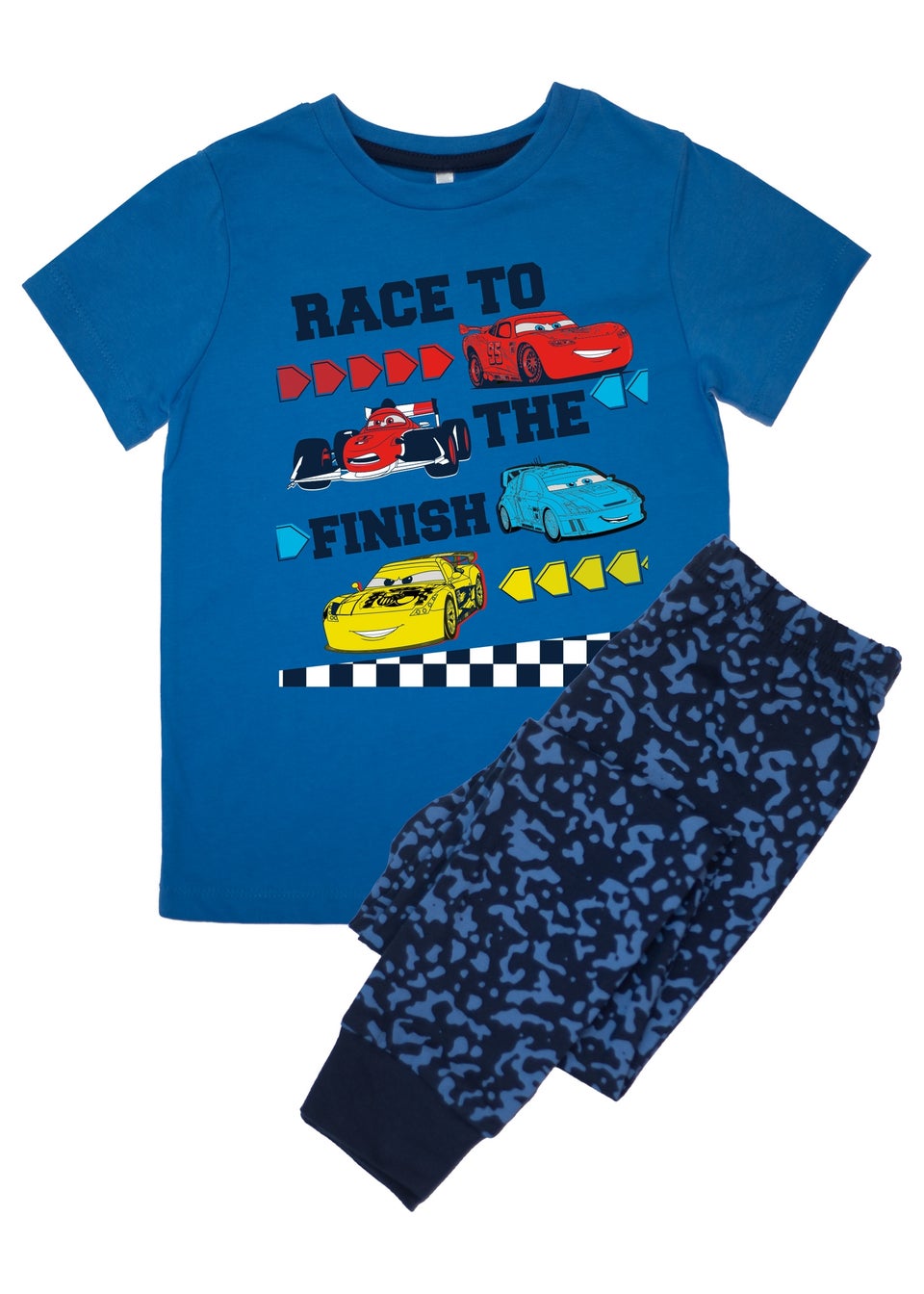 Disney Cars Race To The Finish Kids Royal Blue Camo Pyjamas (3-8 Years)