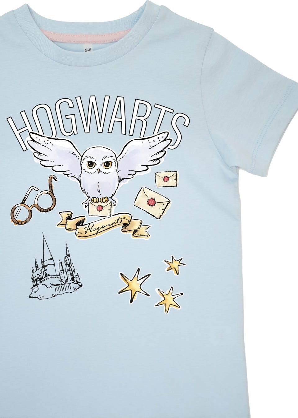 Harry Potter Kids Light Blue Hogwarts Hedwig Stars Pyjamas (3-8 Years)