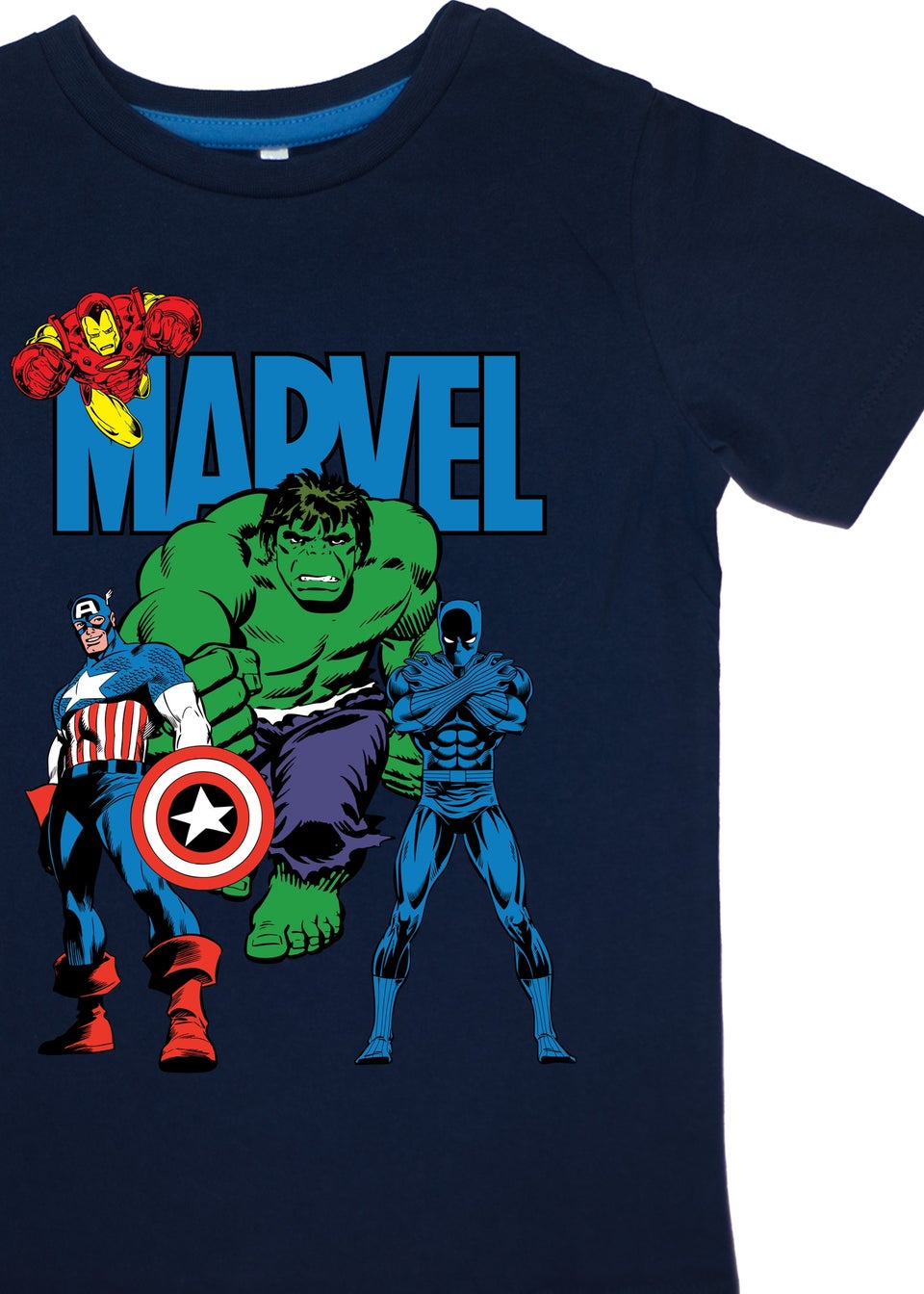 Marvel Avengers Assemble Kids Navy Stripes Pyjamas (3-8 Years)