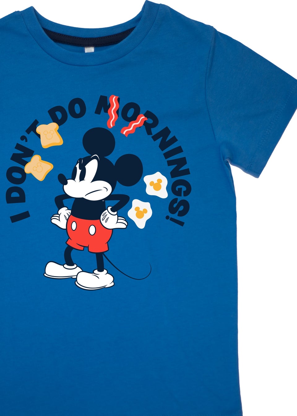 Disney Mickey Mouse I Don't Do Mornings Kids Royal Blue Camo Pyjamas (3-8 Years)