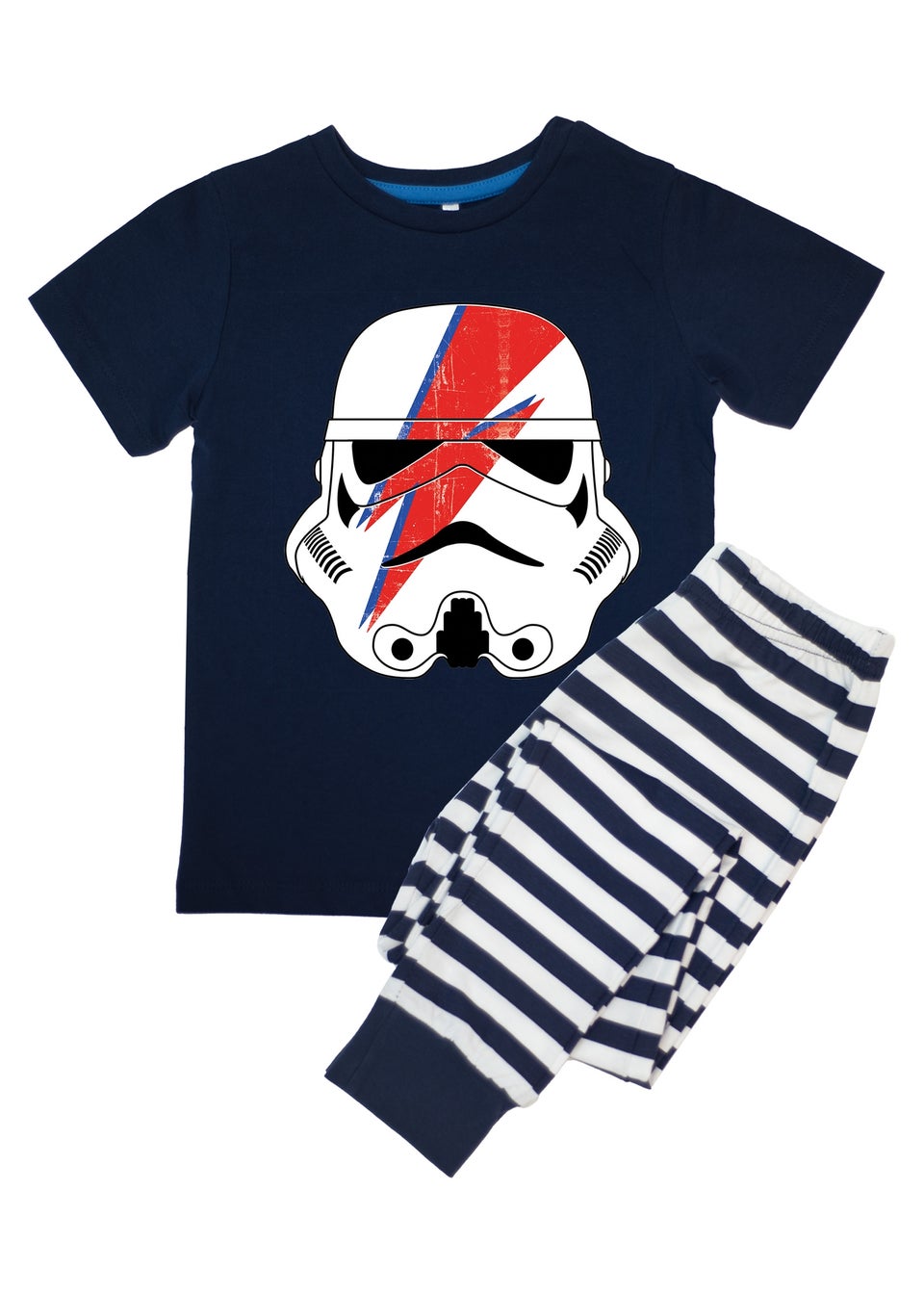 Star Wars Stormtrooper Flash Helmet Kids Navy Stripes Pyjamas (3-8 Years)