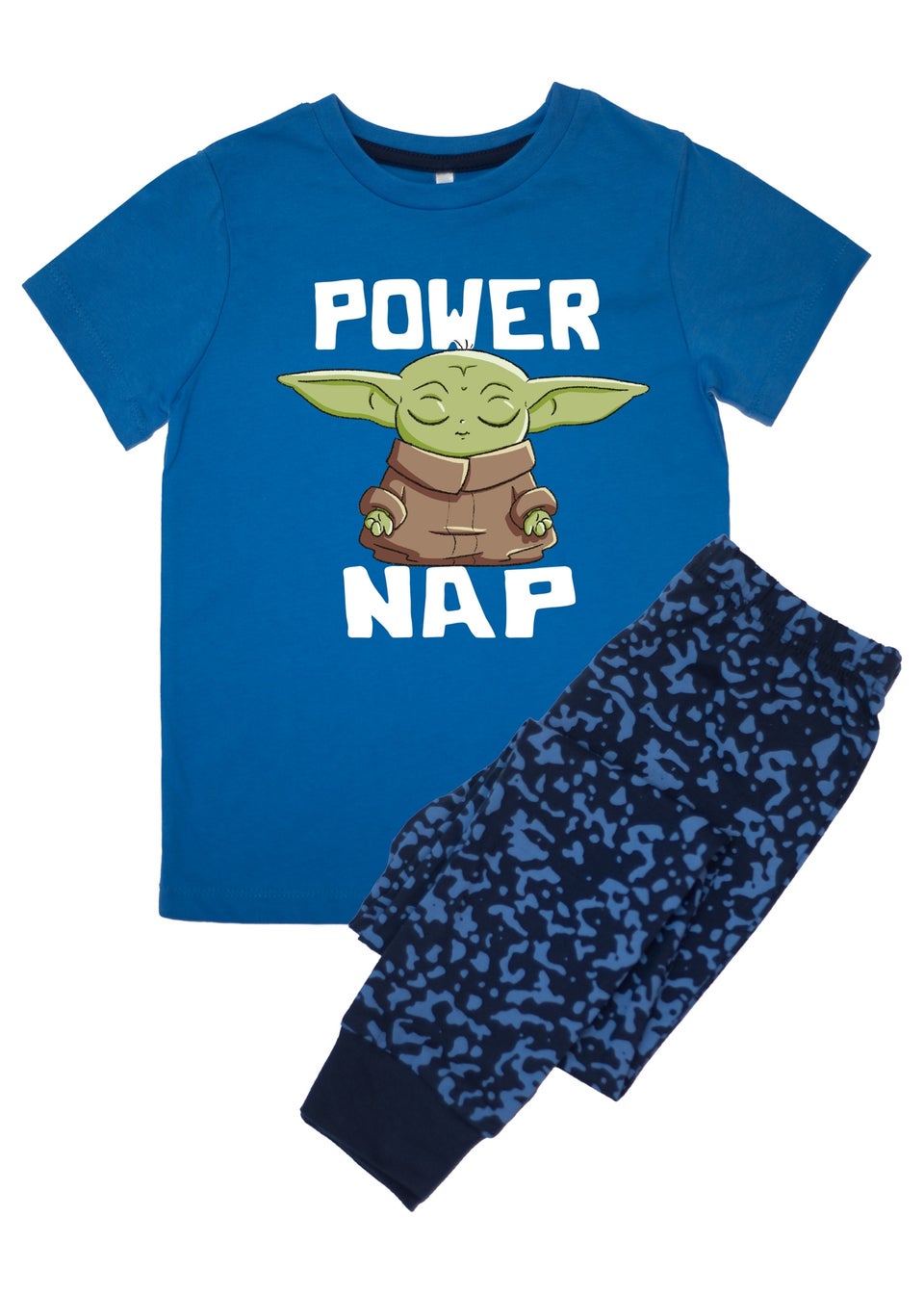 Star Wars The Mandalorian Power Nap Kids Royal Blue Camo Pyjamas (3-8 Years)
