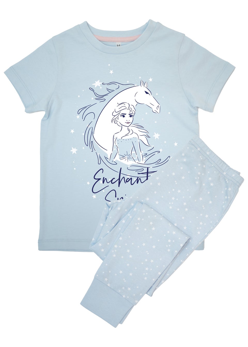 Disney Frozen Enchanted Spirit Kids Baby Blue Stars Pyjamas (3-8 Years)