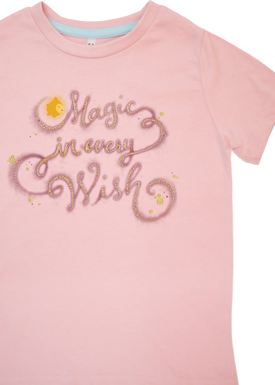 Disney Kids Baby Pink Wish Magic Star Hearts Pyjamas (3-8 Years)