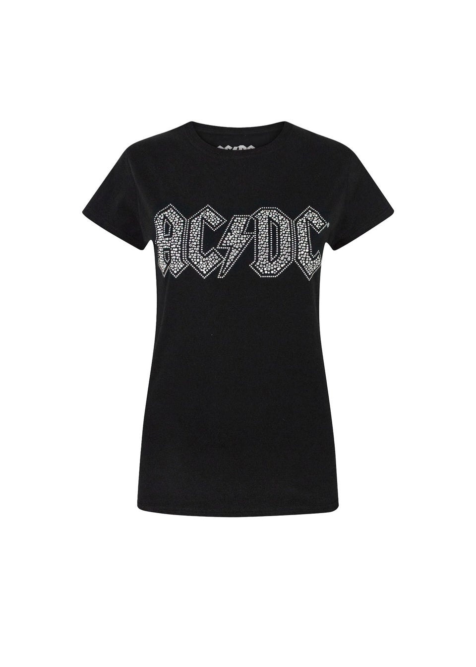 AC/DC Black Diamante Logo T-Shirt