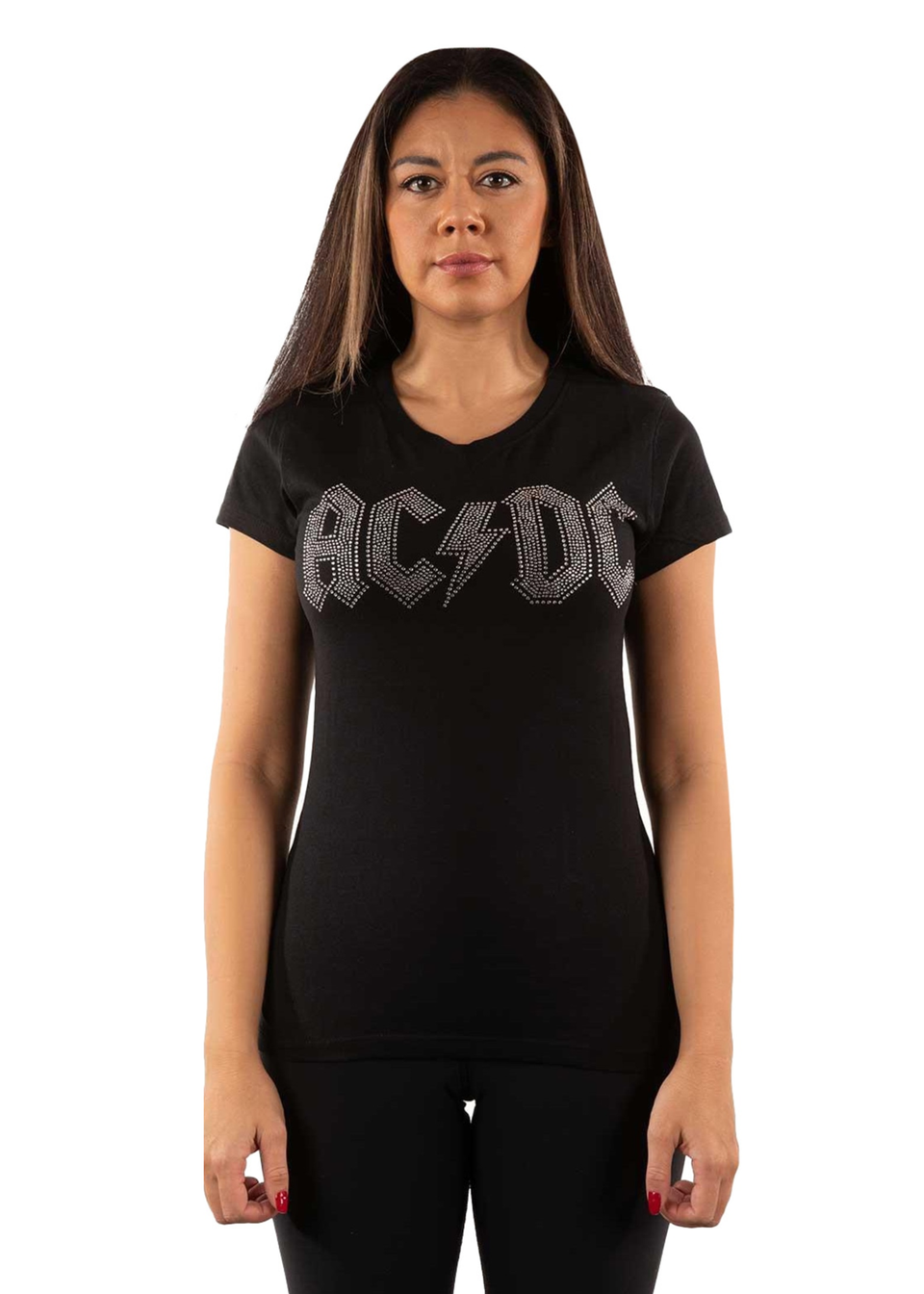 AC/DC Black Diamante Logo T-Shirt