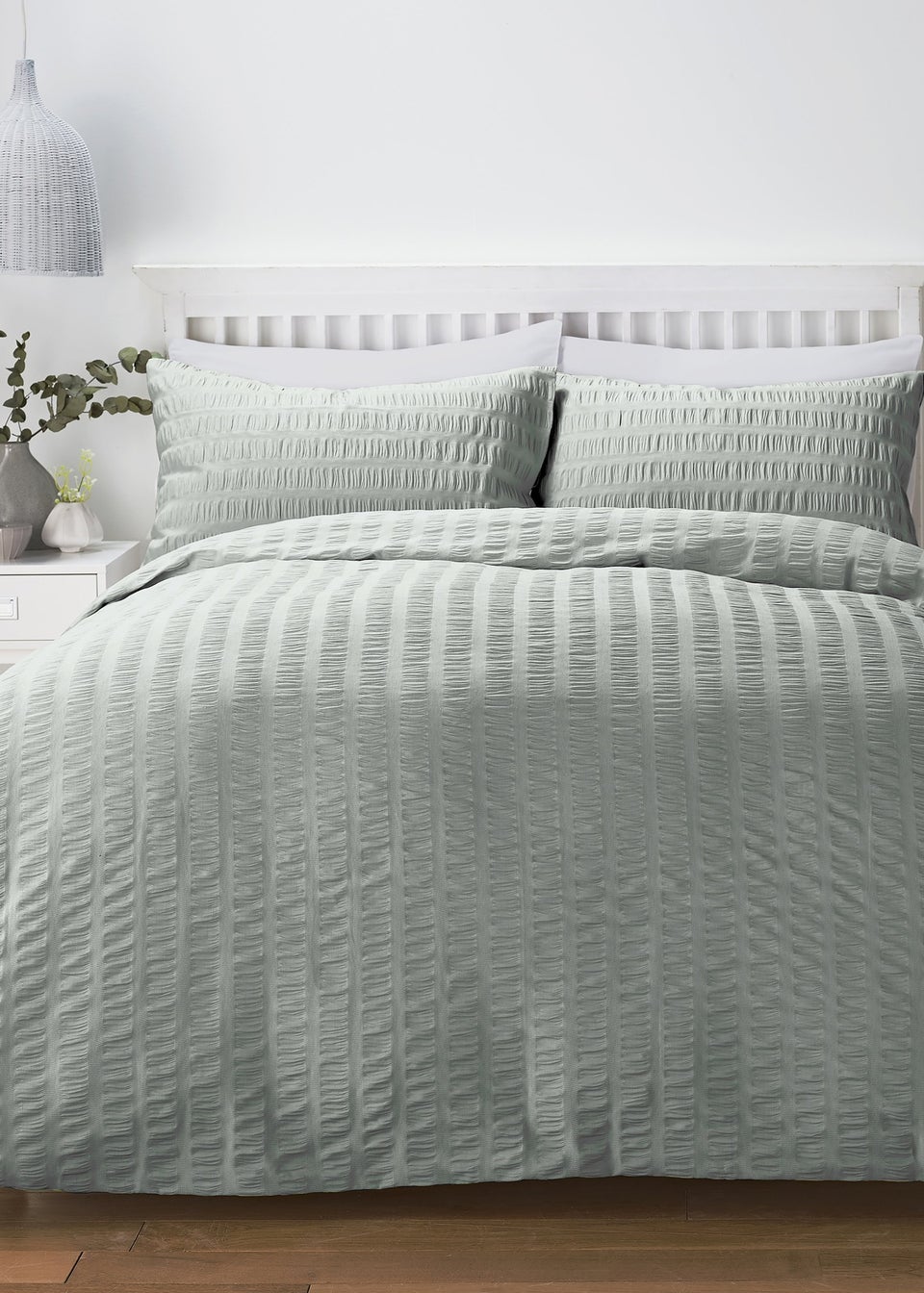 Serene Honley Seersucker Seersucker Blue Duvet Cover Set