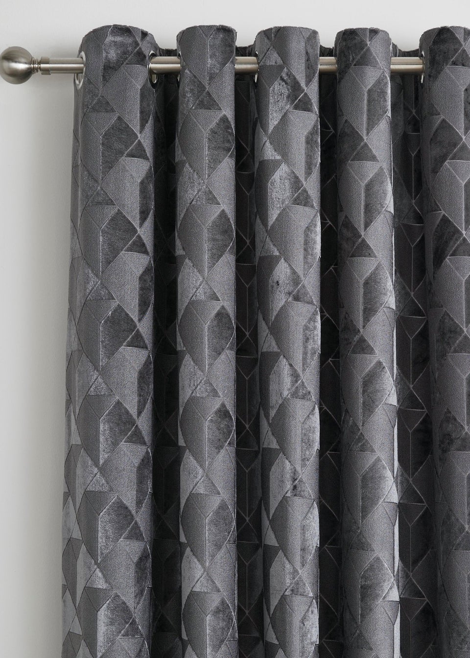 Appletree Boutique Quentin Velvet Grey Eyelet Curtains
