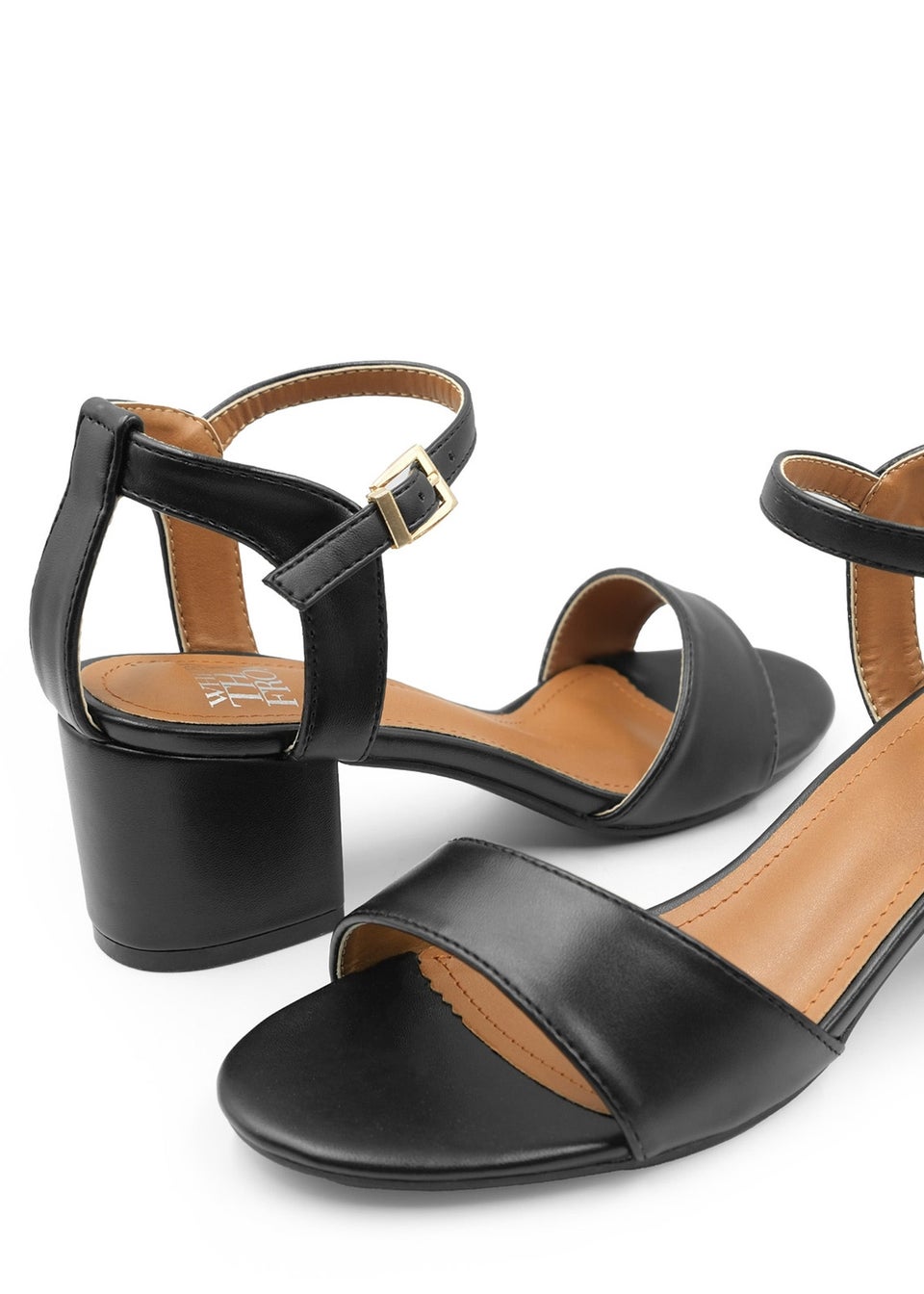 Where's That From Black Adrianna Wide Fit PU Strappy Heels