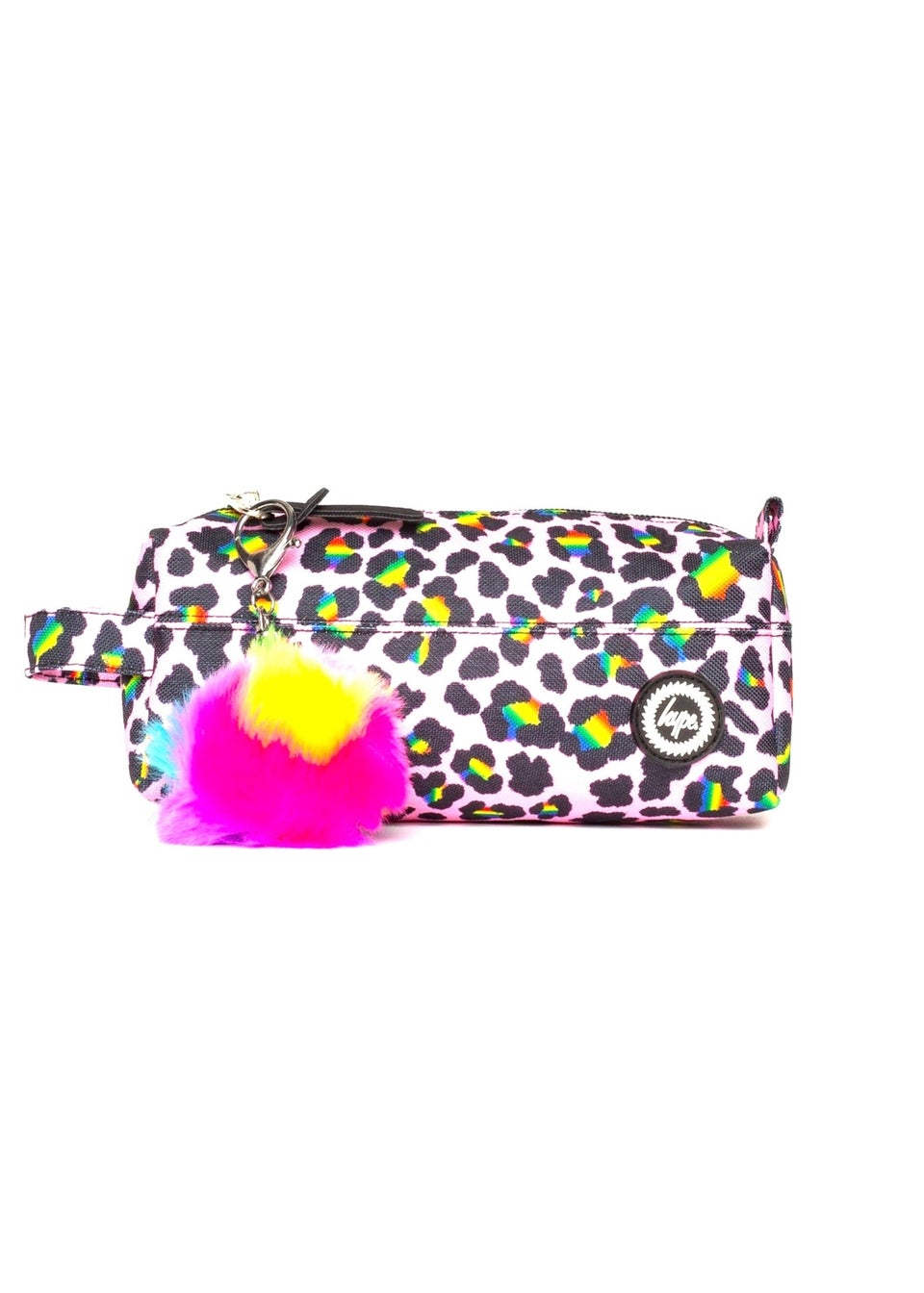 Hype Multi Rainbow Leopard Print Pencil Case