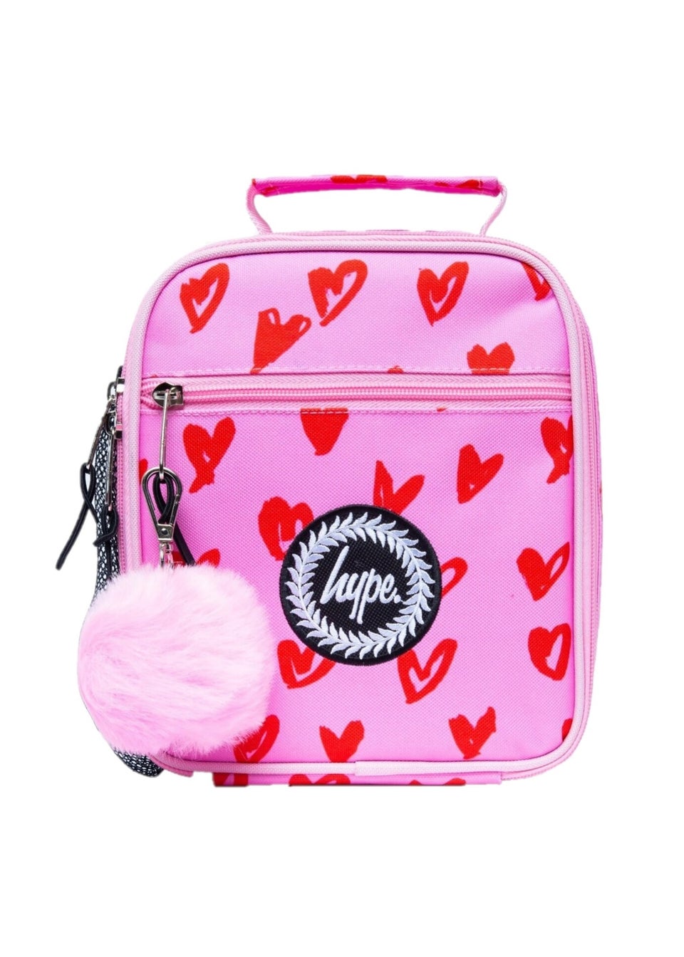 Hype Pink Scribble Heart Lunch Bag