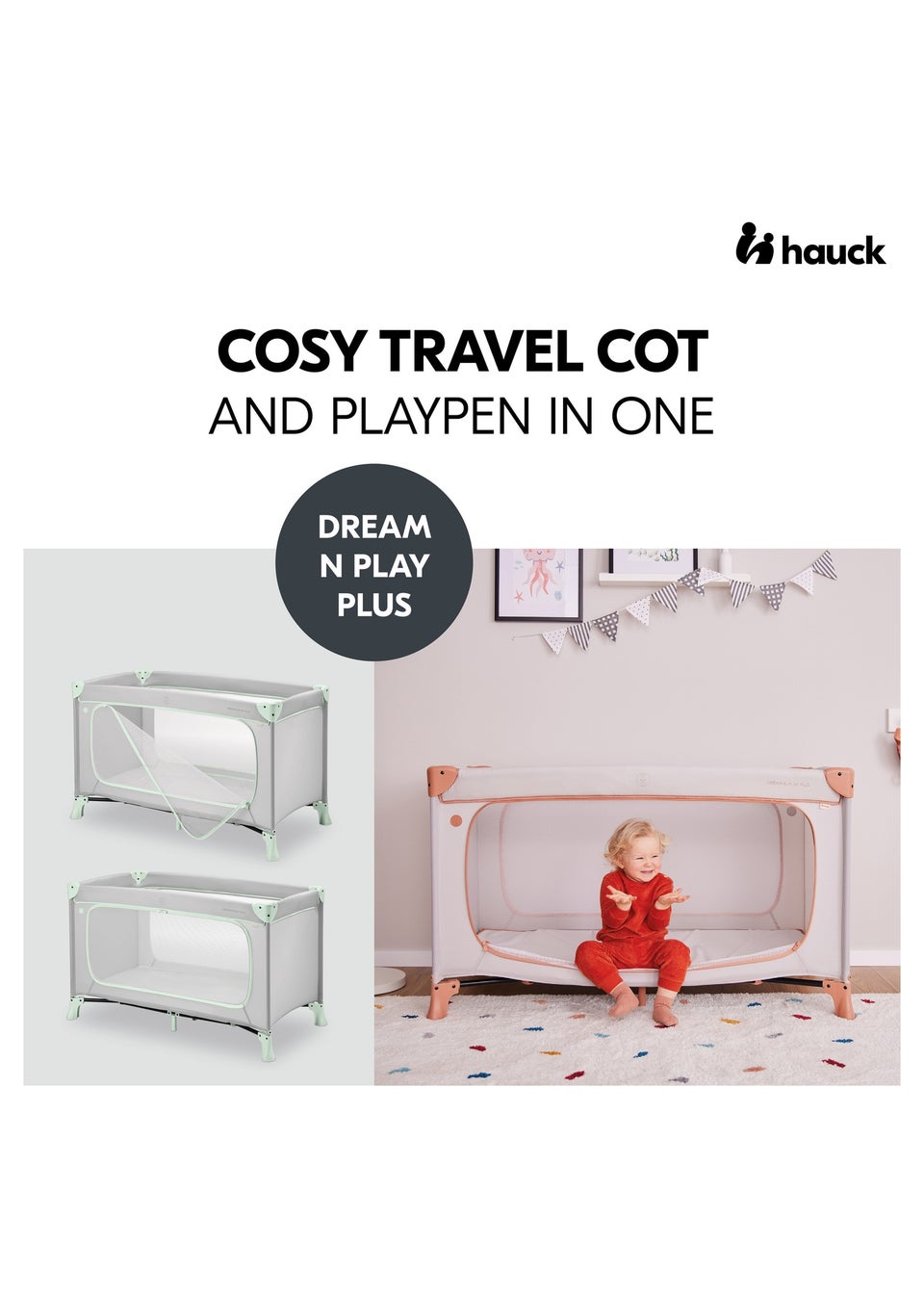 Hauck Mint Dream N Play Plus Travel Cot