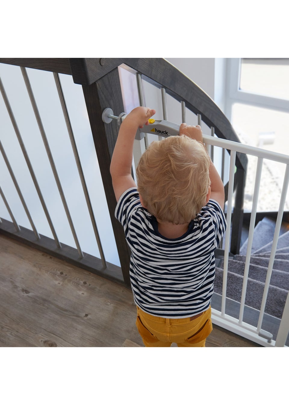 thumbnail image 2 of Hauck Open N Stop Pressure Fit Safety Gate With 3.5" Extension - White (Open Box) 2 of 6
