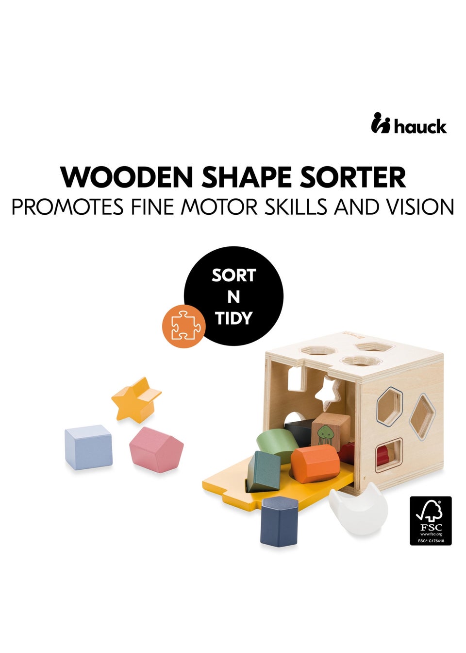Hauck Sort N Tidy Wooden Sorting Cube