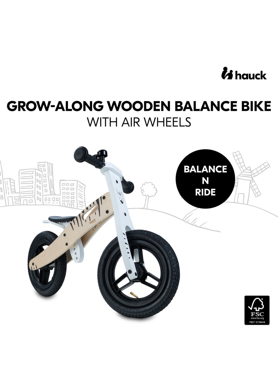 Hauck Zebra Wooden Balance N Ride Balance Bike