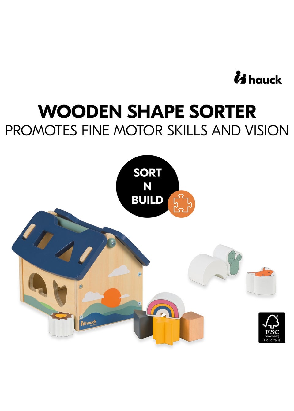 Hauck Sort N Build Wooden Sorting Playset