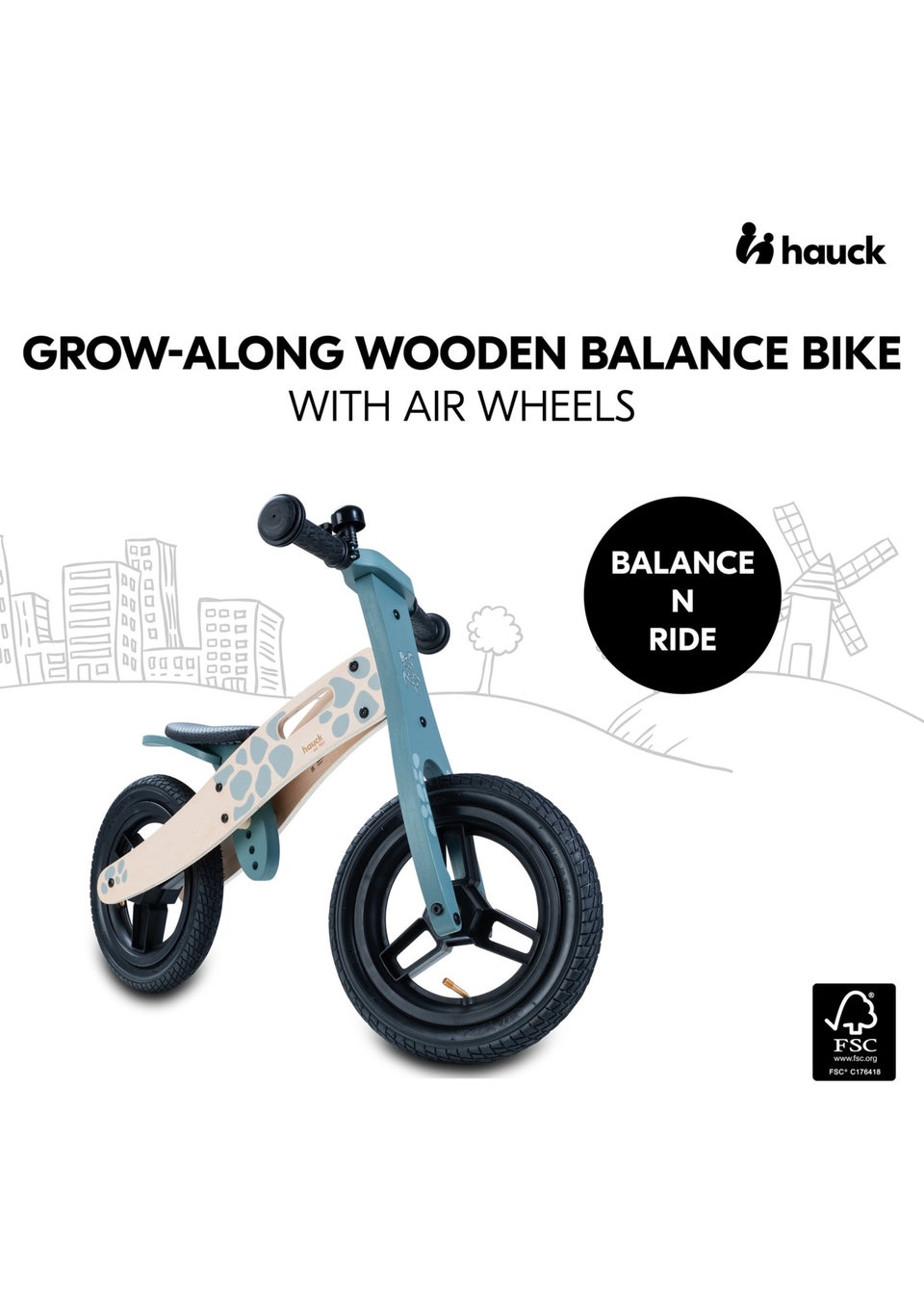 Hauck Turtle Balance N Ride Wooden Balance Bike