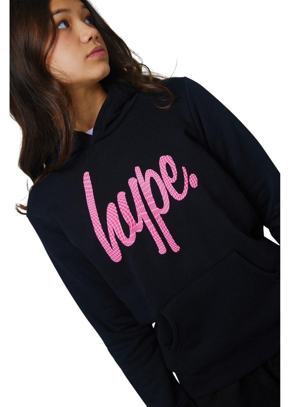 Hype Girls Black Wave Script Hoodie (5-6 yrs)