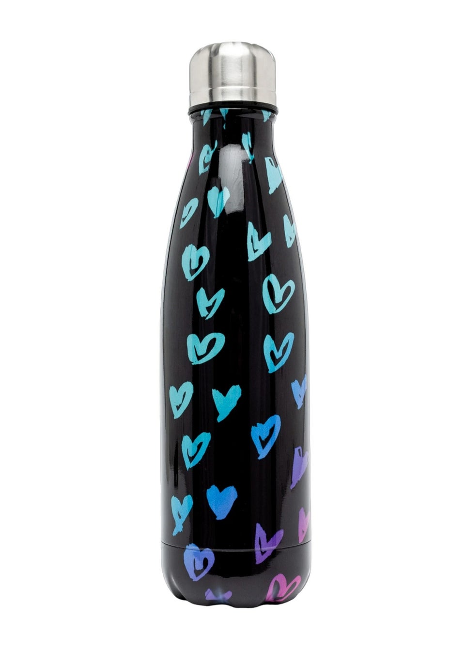 Hype Black Scribble Heart Crest Water Bottle