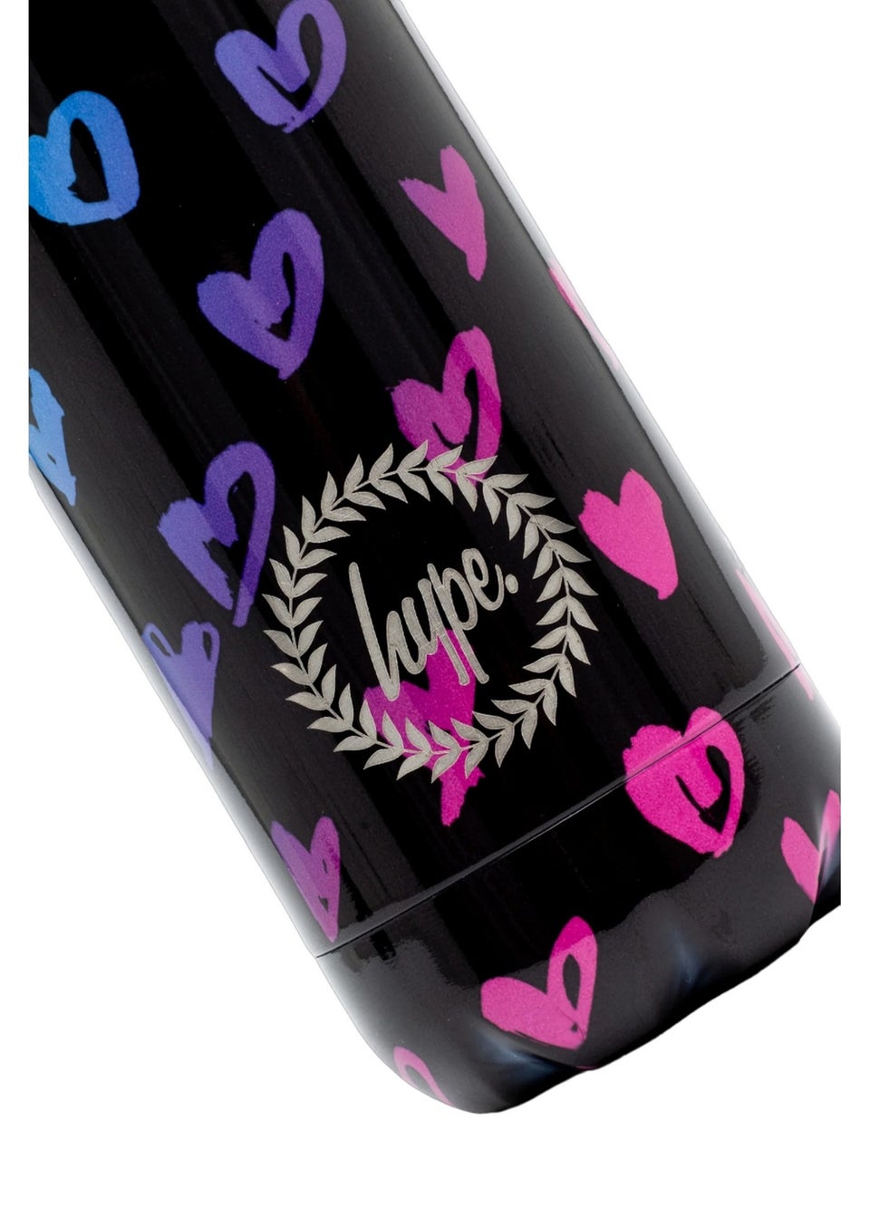 Hype Black Scribble Heart Crest Water Bottle