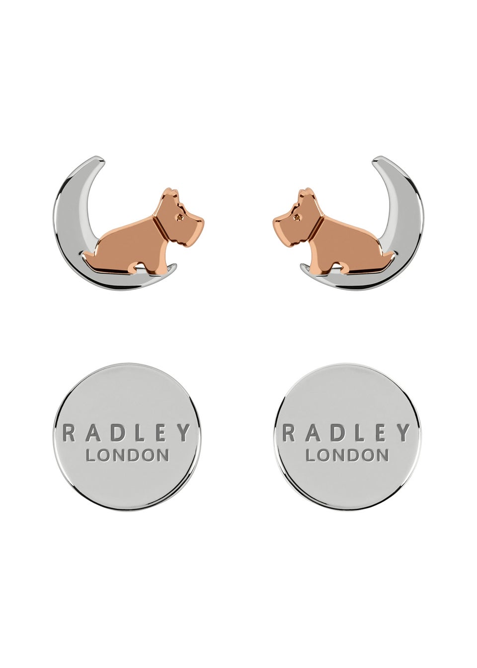Radley London 18ct Rose Gold/Silver Plated Moon & Stars Earrings