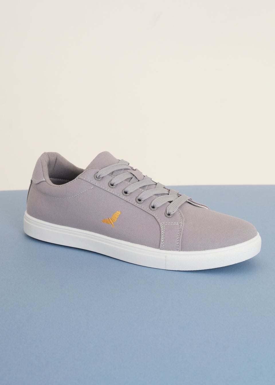 Brave Soul Grey Kite Canvas Lace Up Trainers
