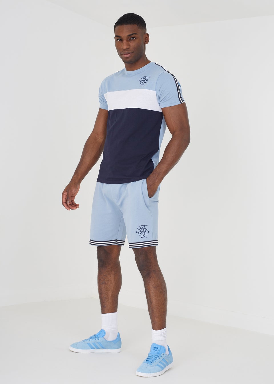 Brave Soul Blue T-Shirt and Shorts Set