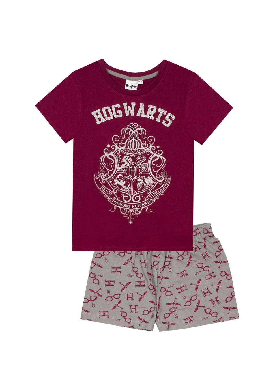 Harry Potter Kids Burgundy Glitter Short Pyjama Set (9-10yrs)