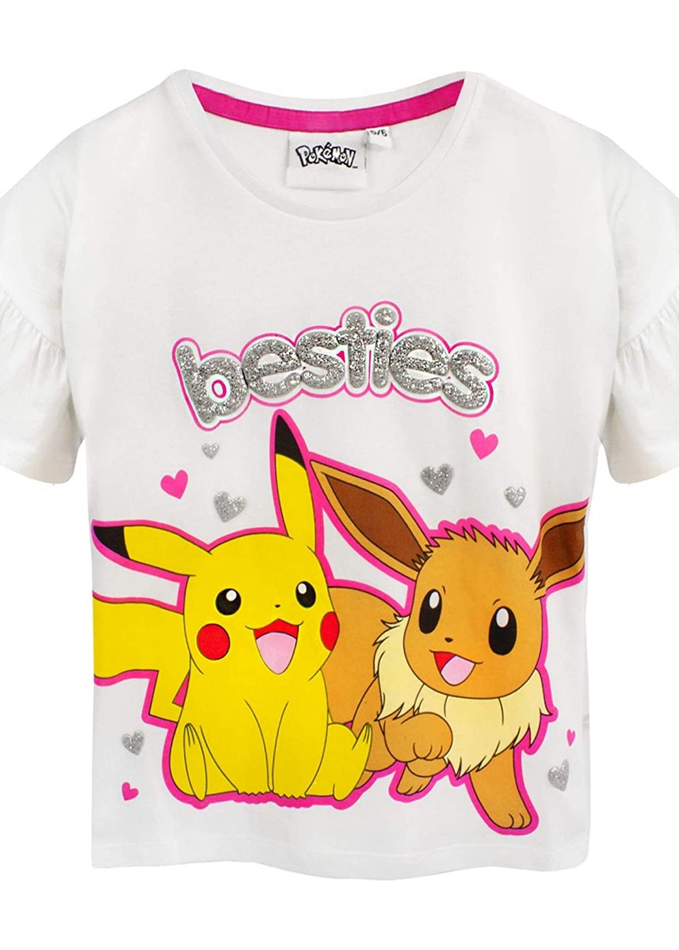 Pokemon Girls White/Pink Besties Short Pyjama Set (5-12yrs)