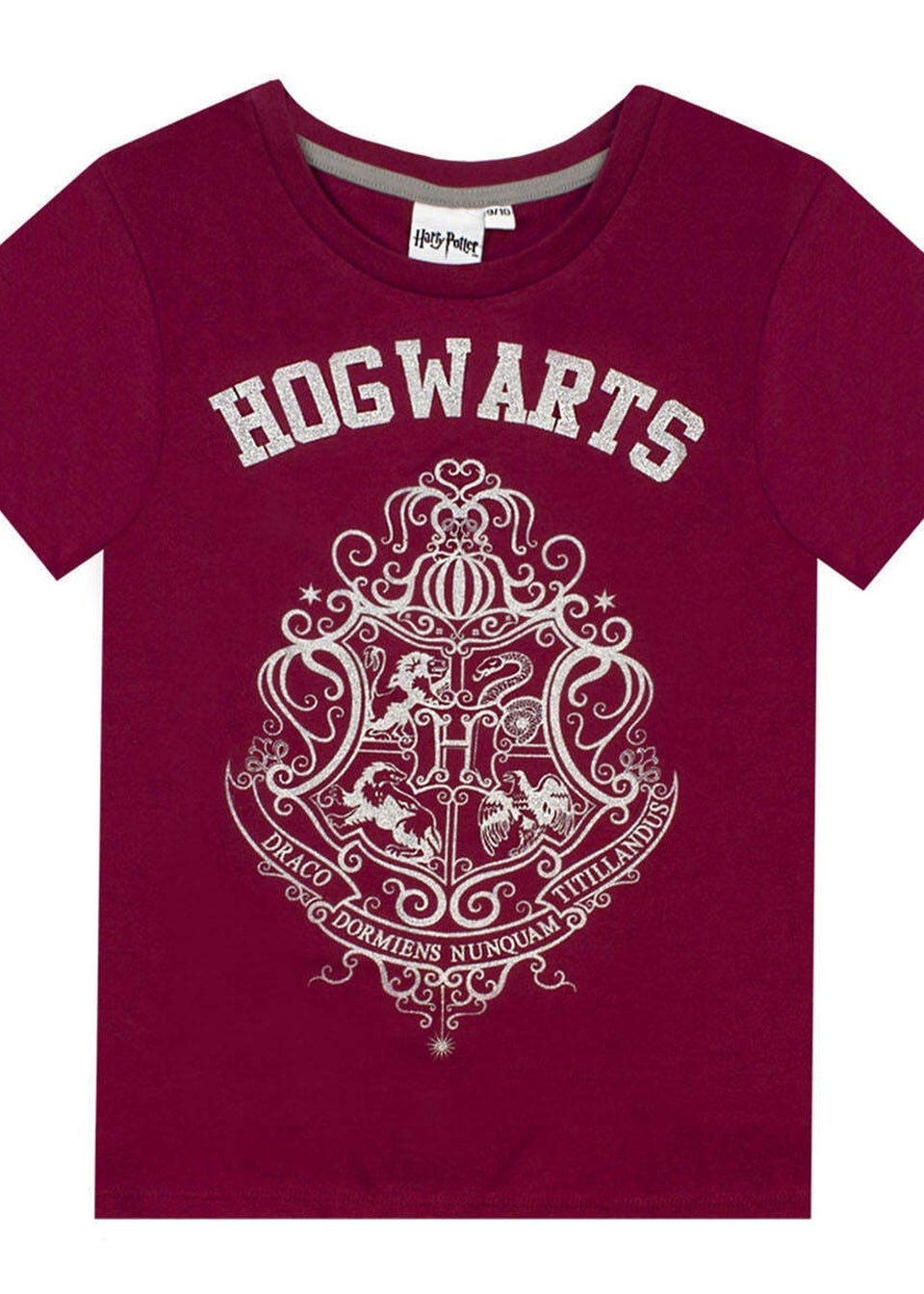 Harry Potter Girls Maroon Hogwarts Crest Pyjama Set (5-14yrs)