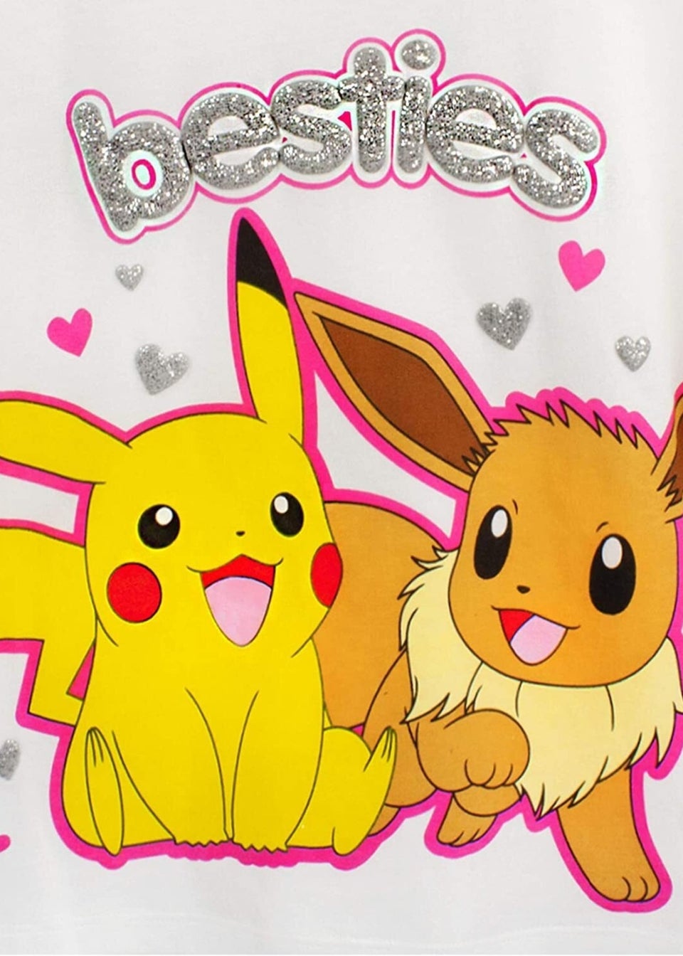 Pokemon Girls White/Pink Besties Long Pyjama Set (3-12 yrs)