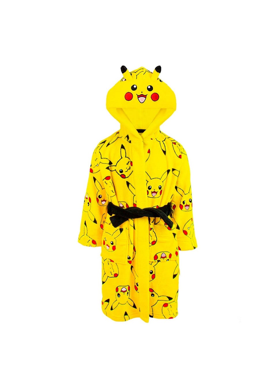 Pokemon Kids Yellow Pikachu Front Pocket Robe (4-14yrs)