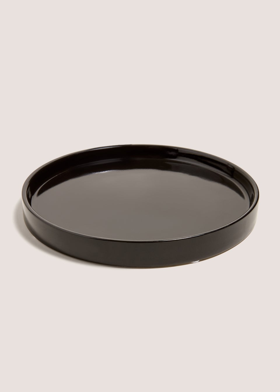 Black Round Candle Plate